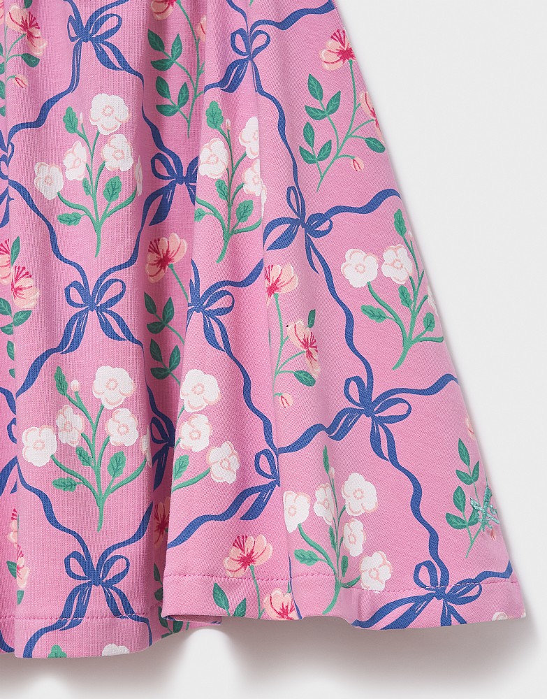 Printed Jersey Skirt in Pink Multi