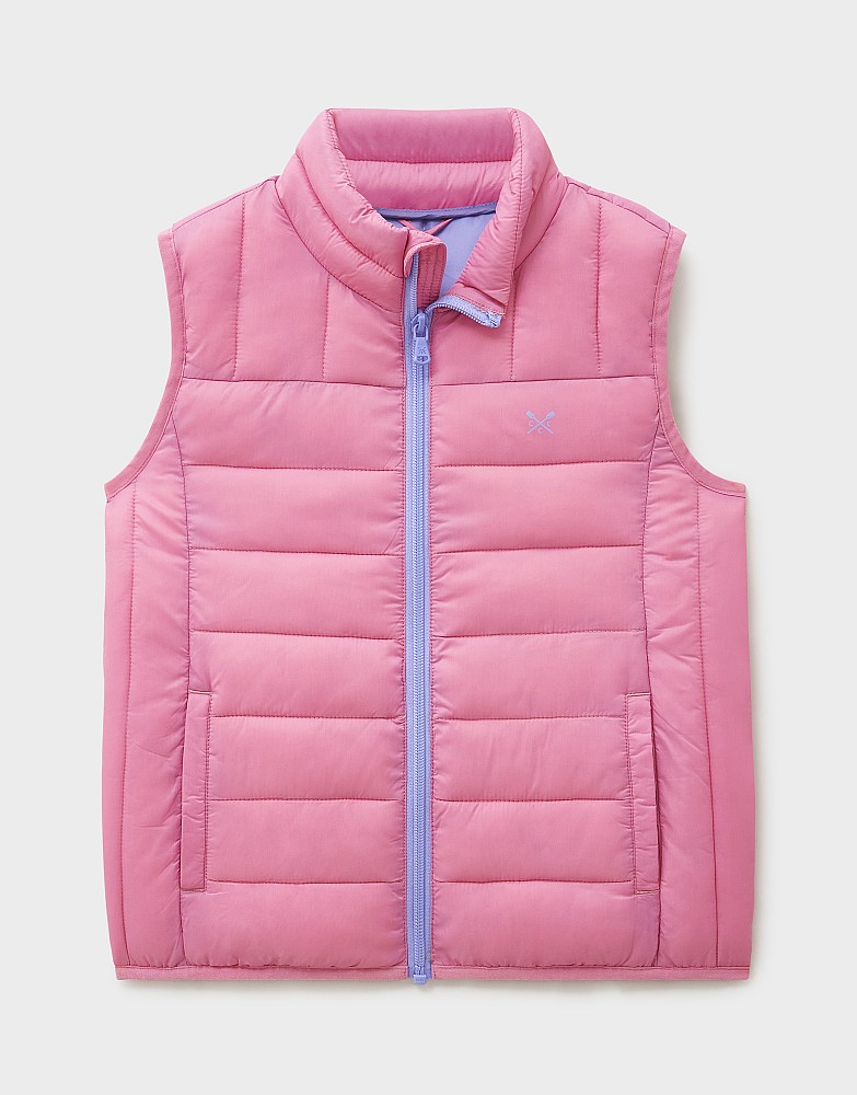 Lowther Puffer Gilet in Light Pink