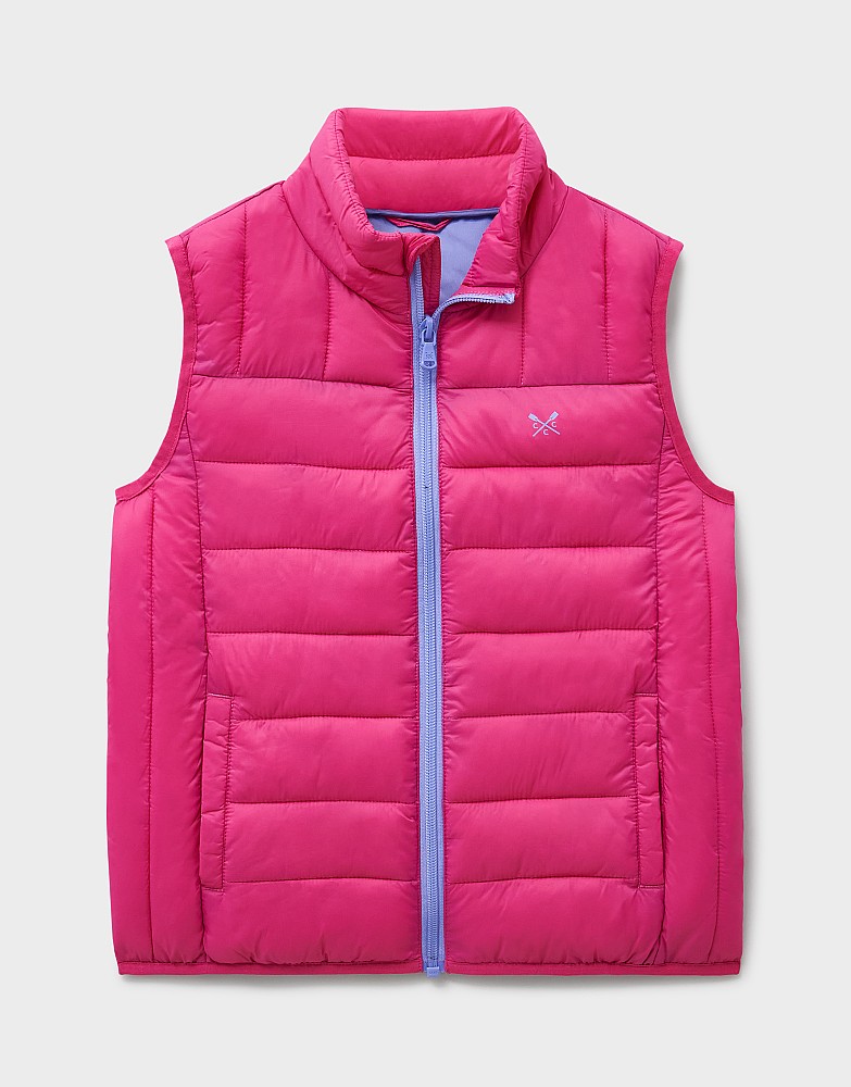Lowther Puffer Gilet in Magenta Pink
