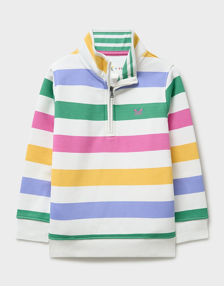 Stripe Half Zip Sweat in Rainbow