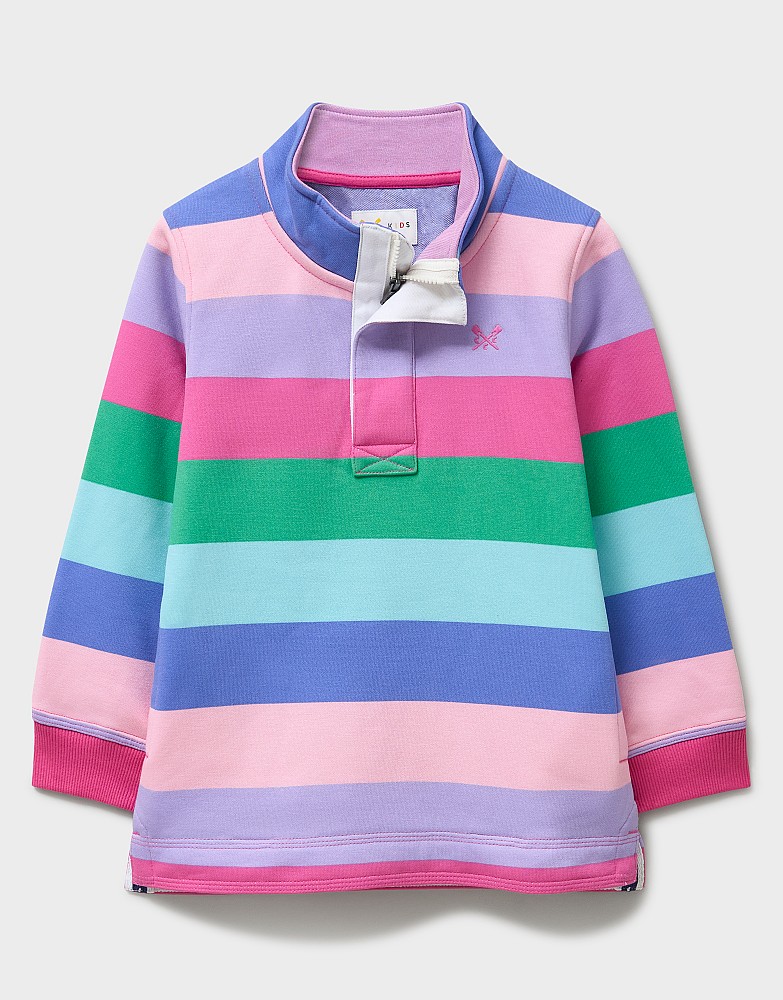 Long Sleeve Stripe Padstow Sweatshirt in Rainbow