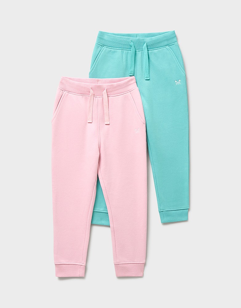 Two-Pack Crossed Oars Joggers in Turquoise and Pink