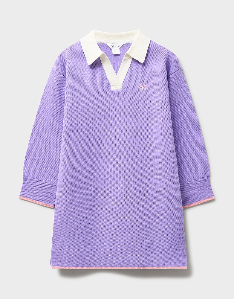Open Collar Rugby Dress in Lilac
