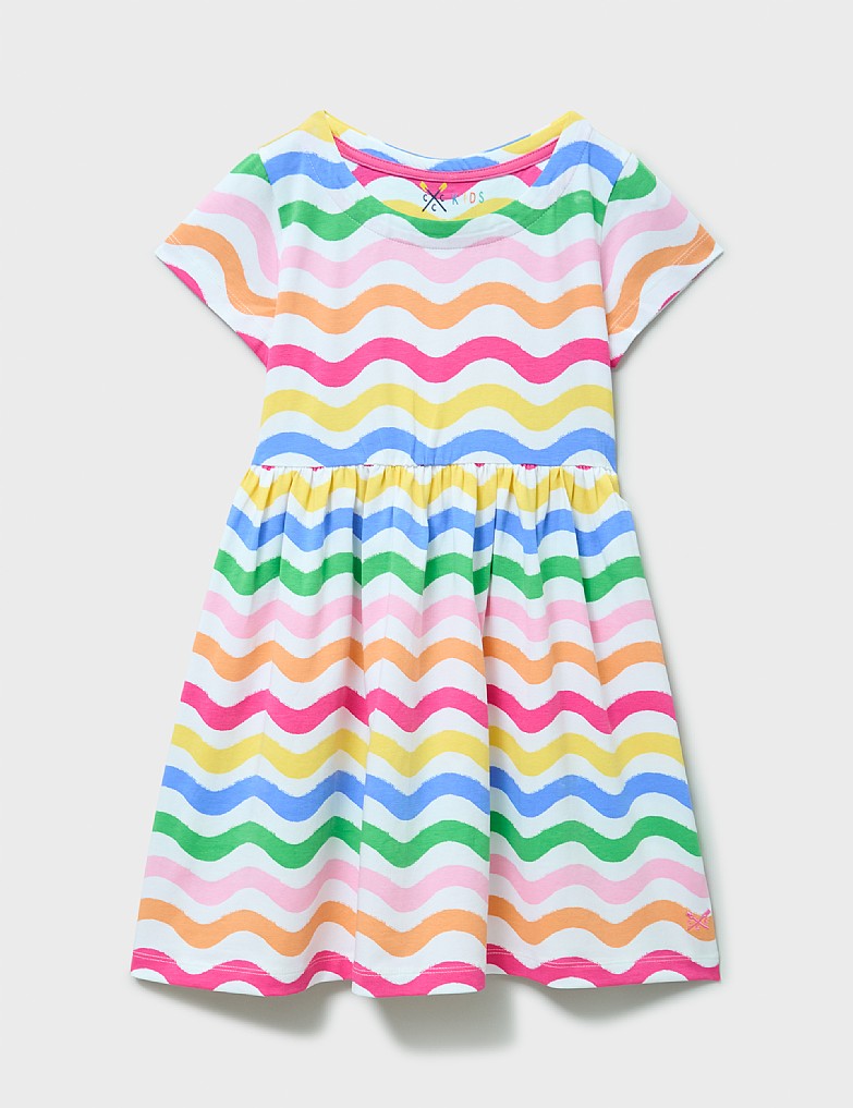 Everyday Printed Jersey Dress in Multicoloured Stripes