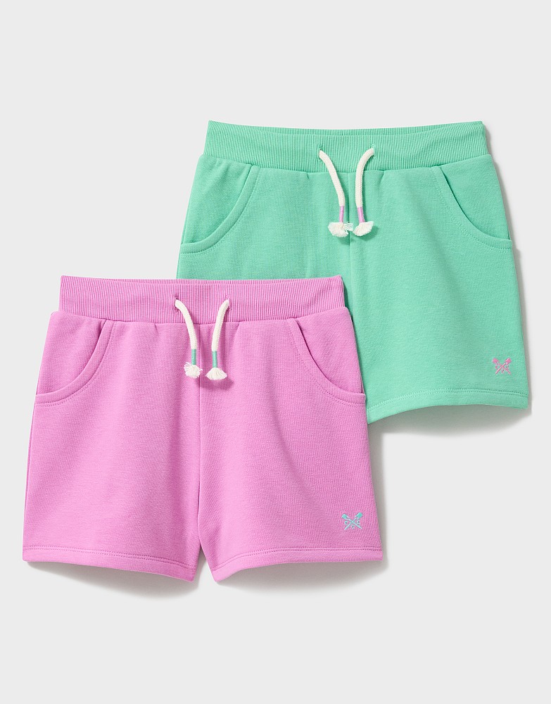 Jersey Sweat Shorts 2 Pack in Mauve and Green