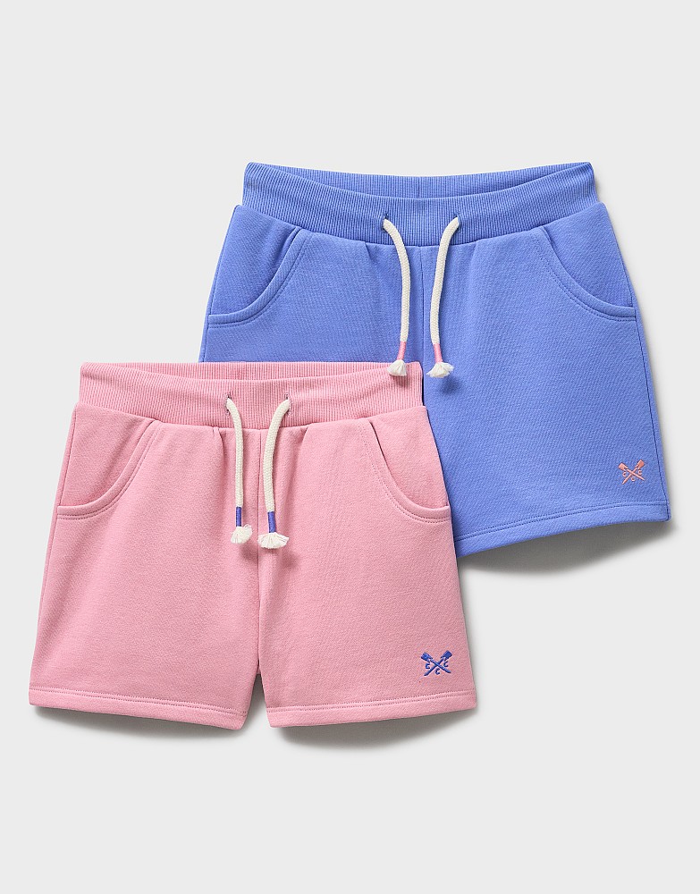 Jersey Sweat Shorts 2 Pack in Pink and Blue