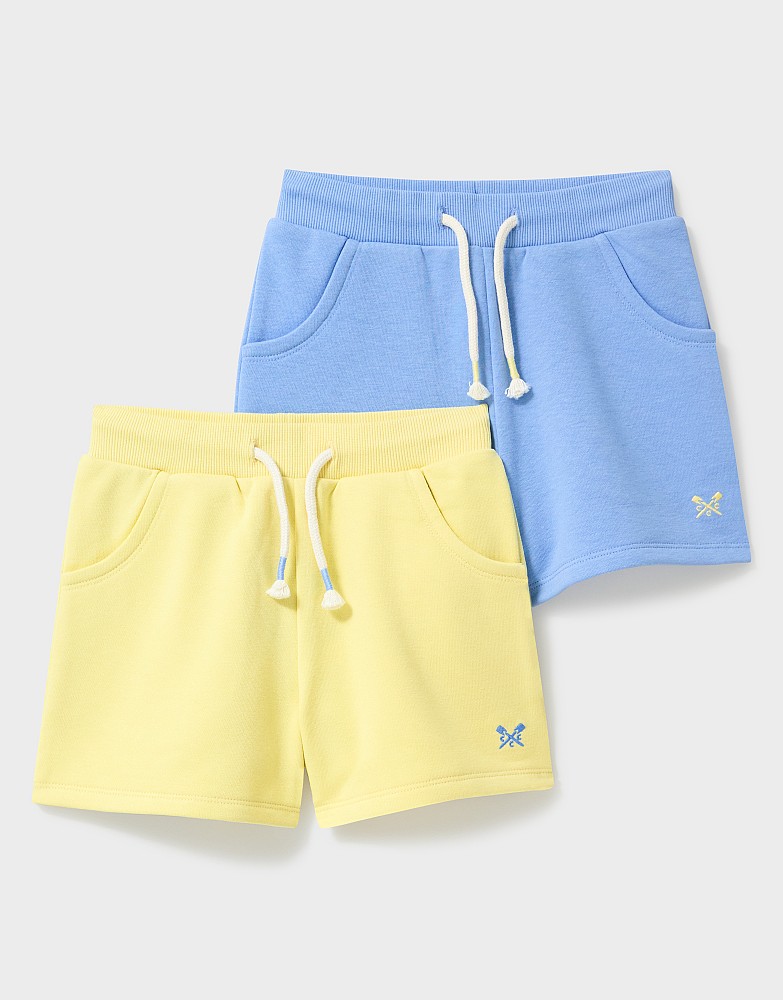 Jersey Sweat Shorts Two-Pack in Yellow and Blue