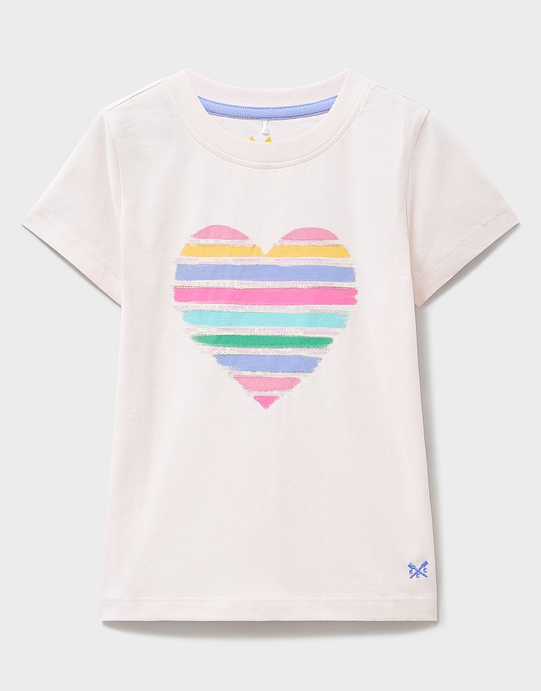 Cotton Graphic Tee in Light Pink