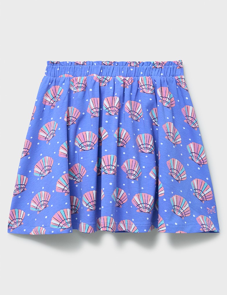 Everyday Cotton Jersey Printed Skirt in Rainbow Seashell