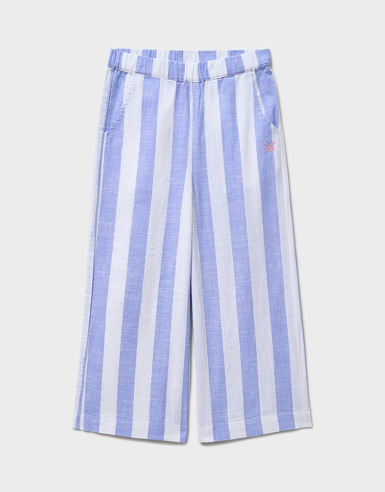 Striped Woven Trousers in Blue & White