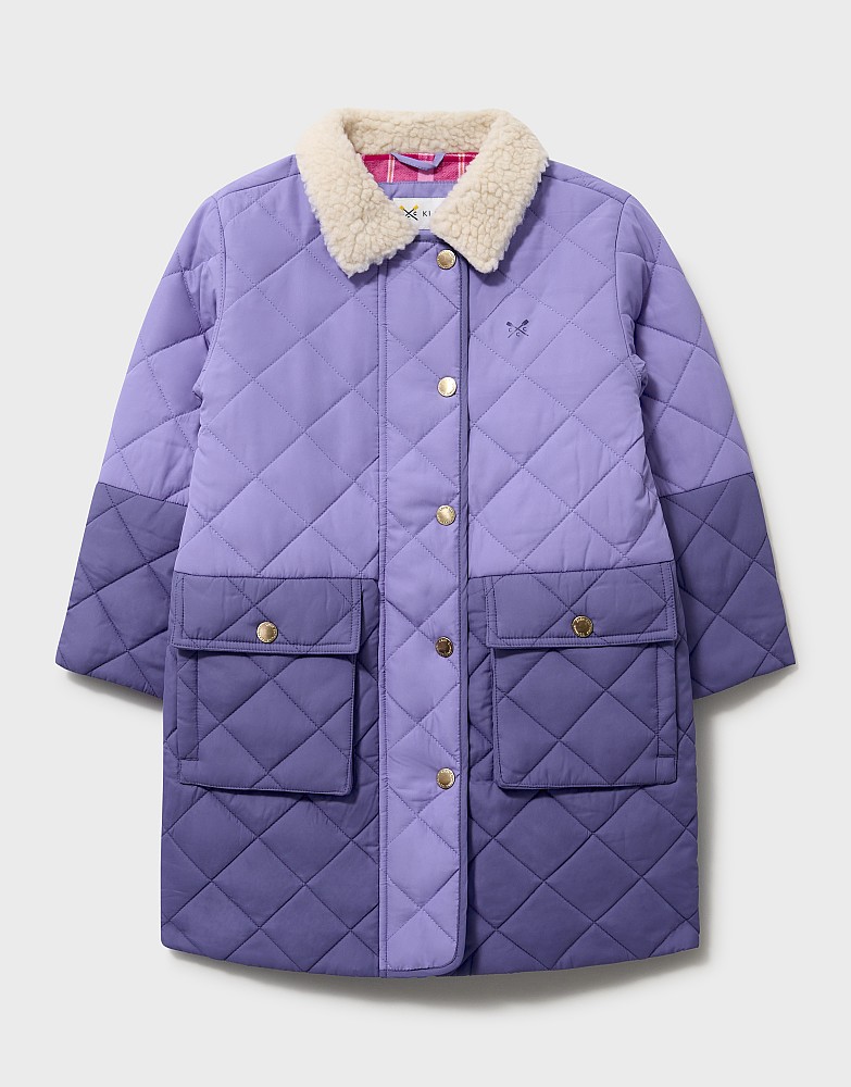 Fun Quilt Duvet Coat Mid Weight Puffa in Purple