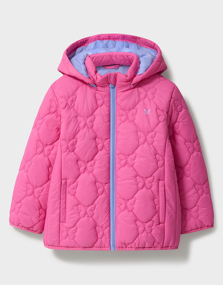 Lightweight Diamond Butterfly Quilted Puffer Jacket in Pink