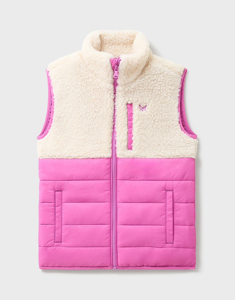 Hybrid Borg and Quilted Gilet in Purple