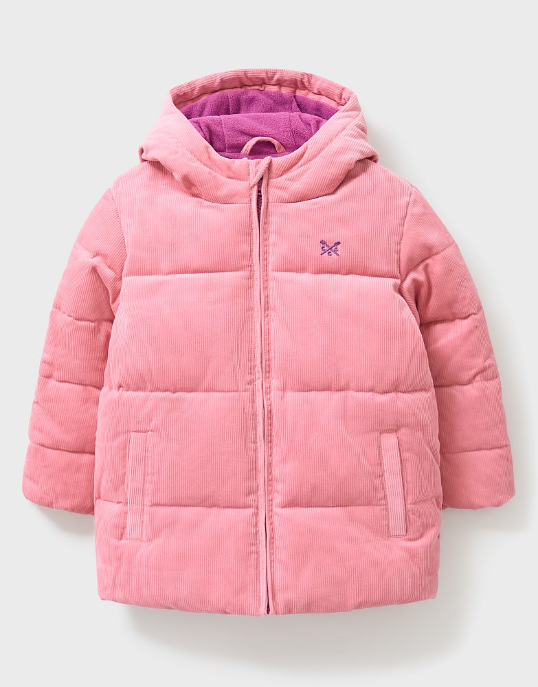 Midweight Corduroy Puffa Jacket in Pink