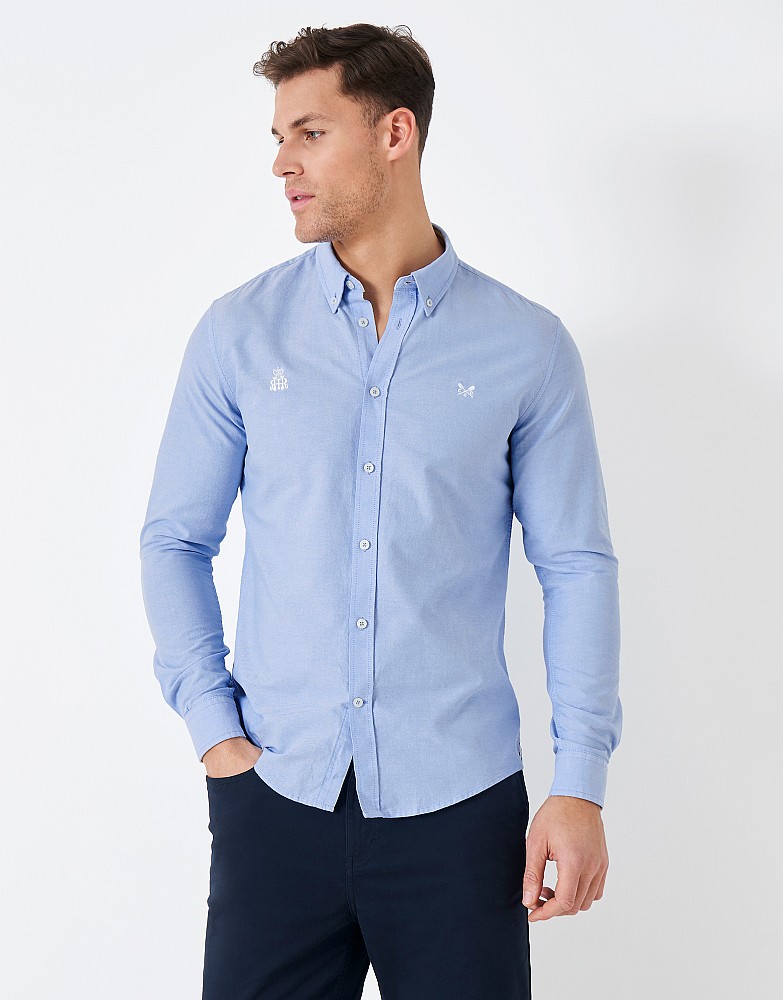 Men's Henley Slim Fit Oxford Shirt from Crew Clothing Company