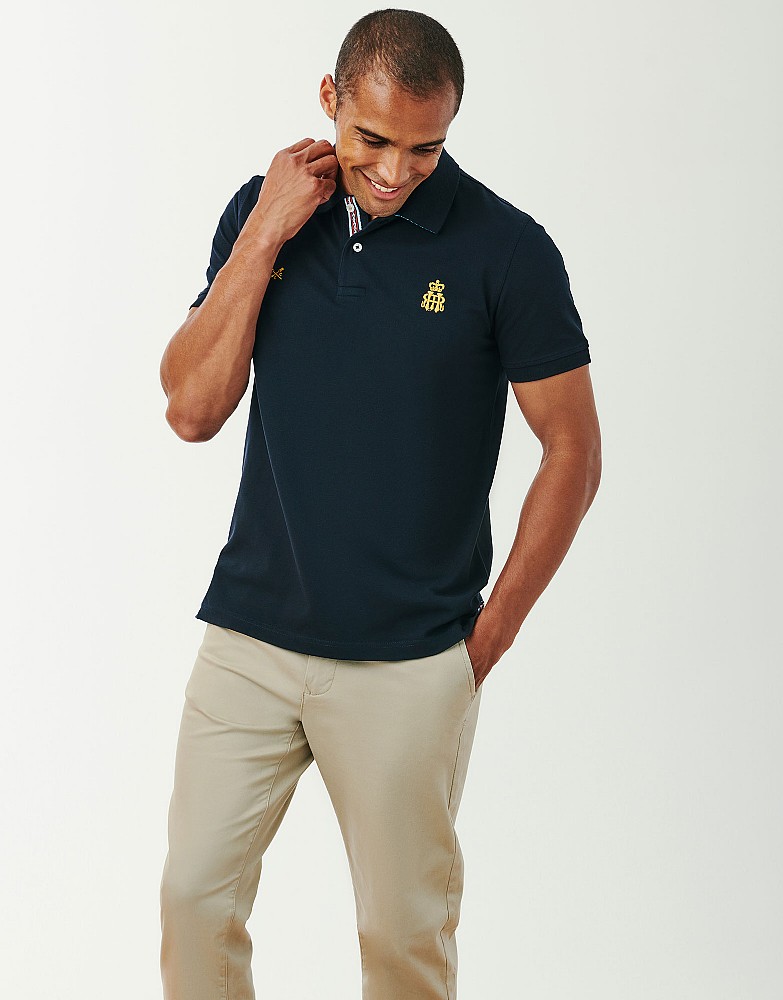 Henley Crested Stretch Polo Shirt