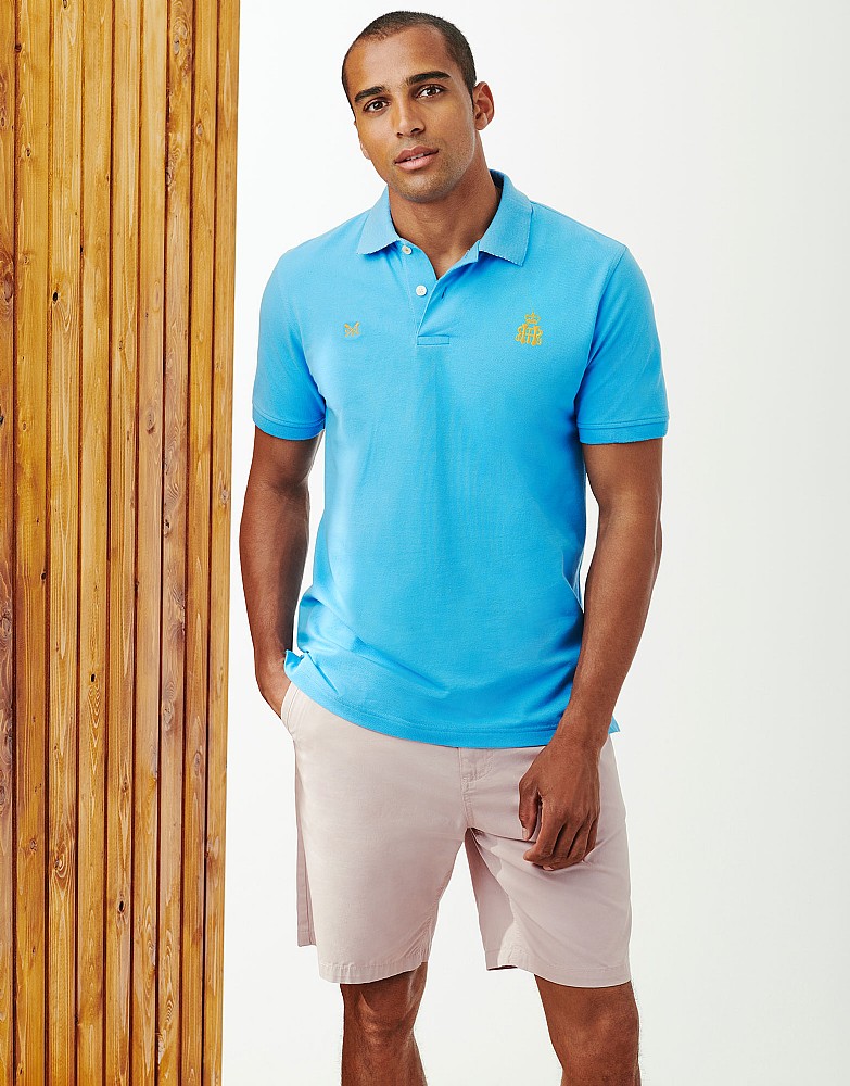 Henley Crested Stretch Polo Shirt