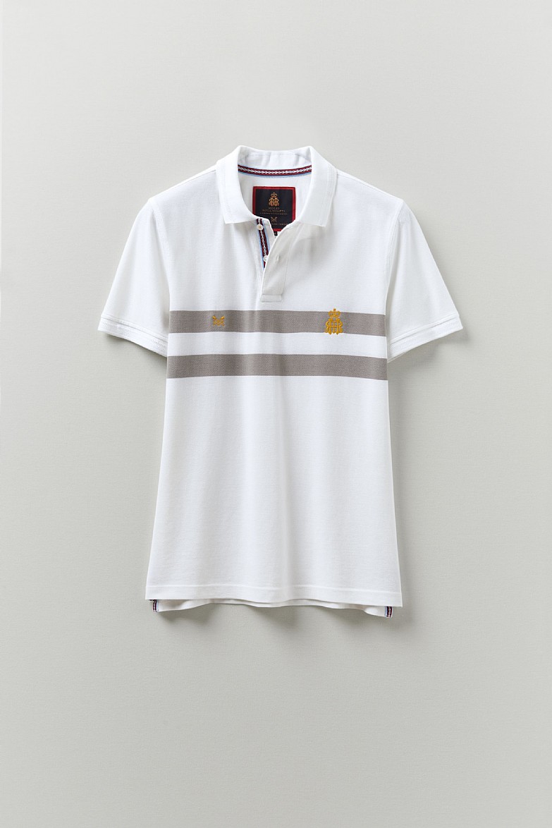 Henley Stripe Polo Shirt