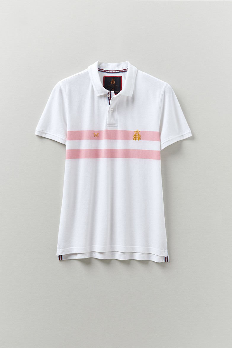 Henley Stripe Polo Shirt