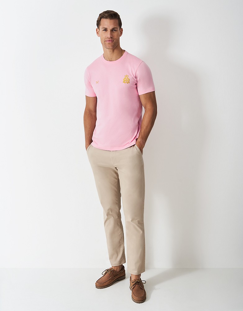 Henley Crest Tee in Pink