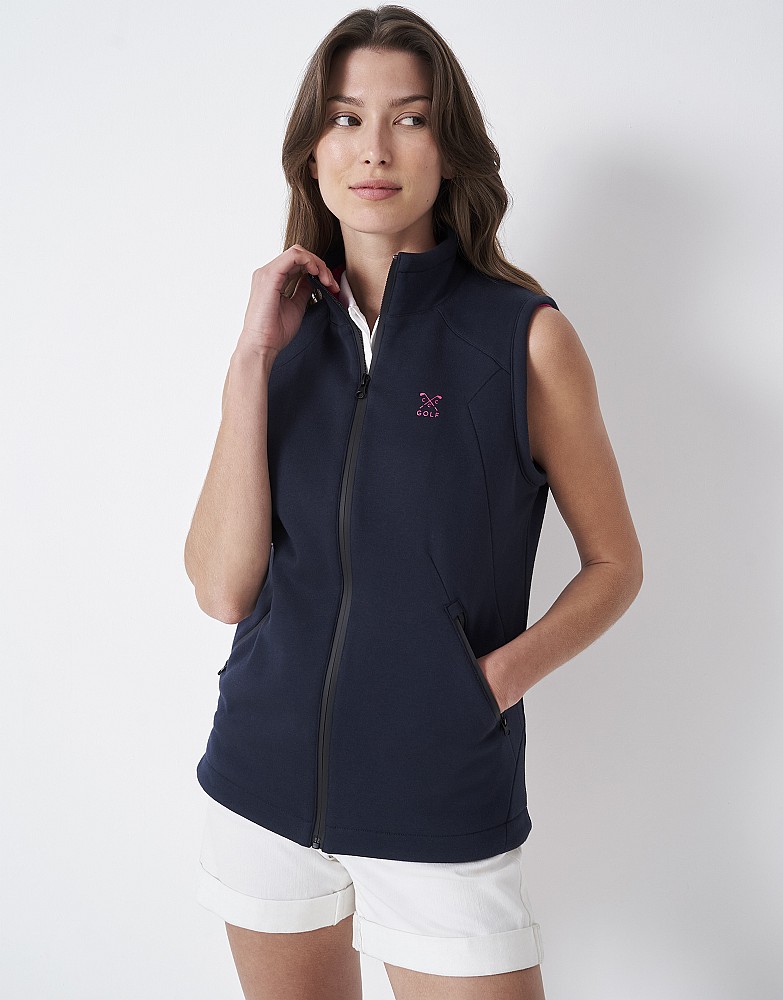 Women's Bonded Navy Gilet from Crew Clothing Company