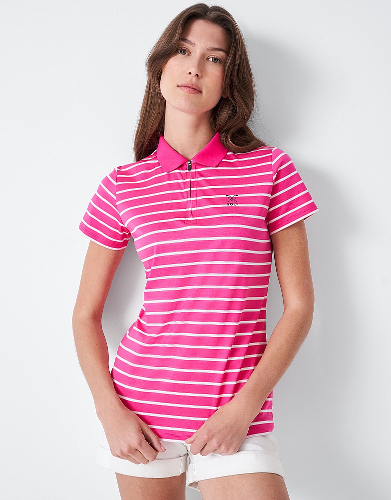 Breton Pink Stripe Block Polo Shirt