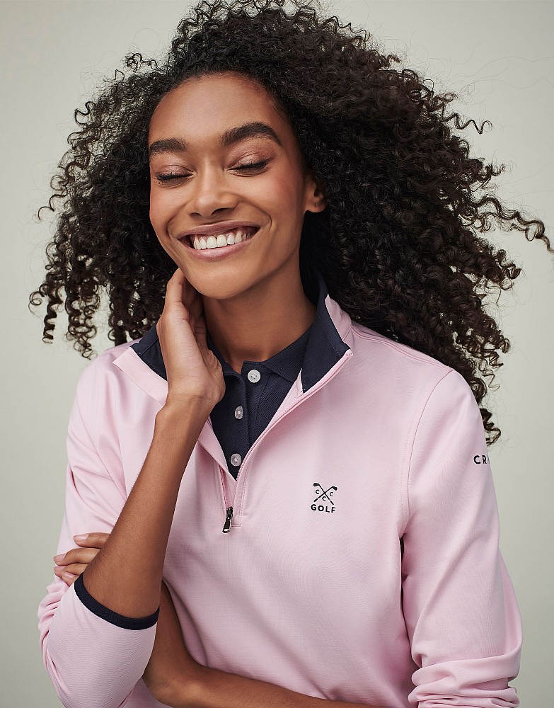 Core Pink Golf Half Zip Sweatshirt