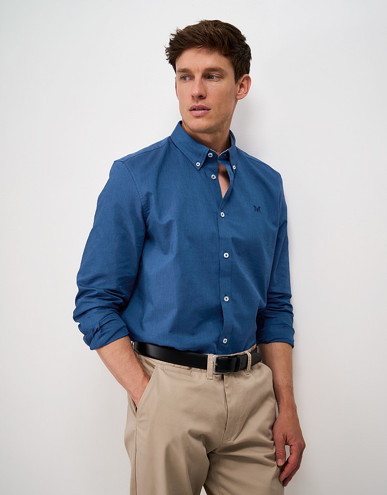 Cotton Oxford Shirt in Sea Blue