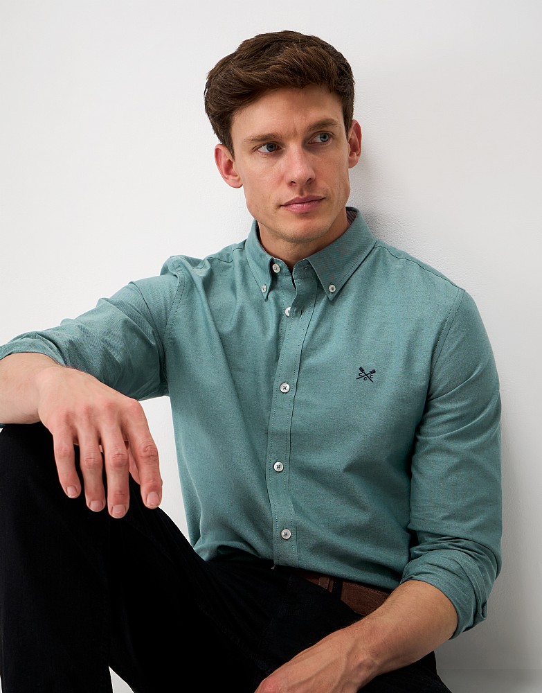 Plain Slim Fit Oxford Shirt in Dusty Blue
