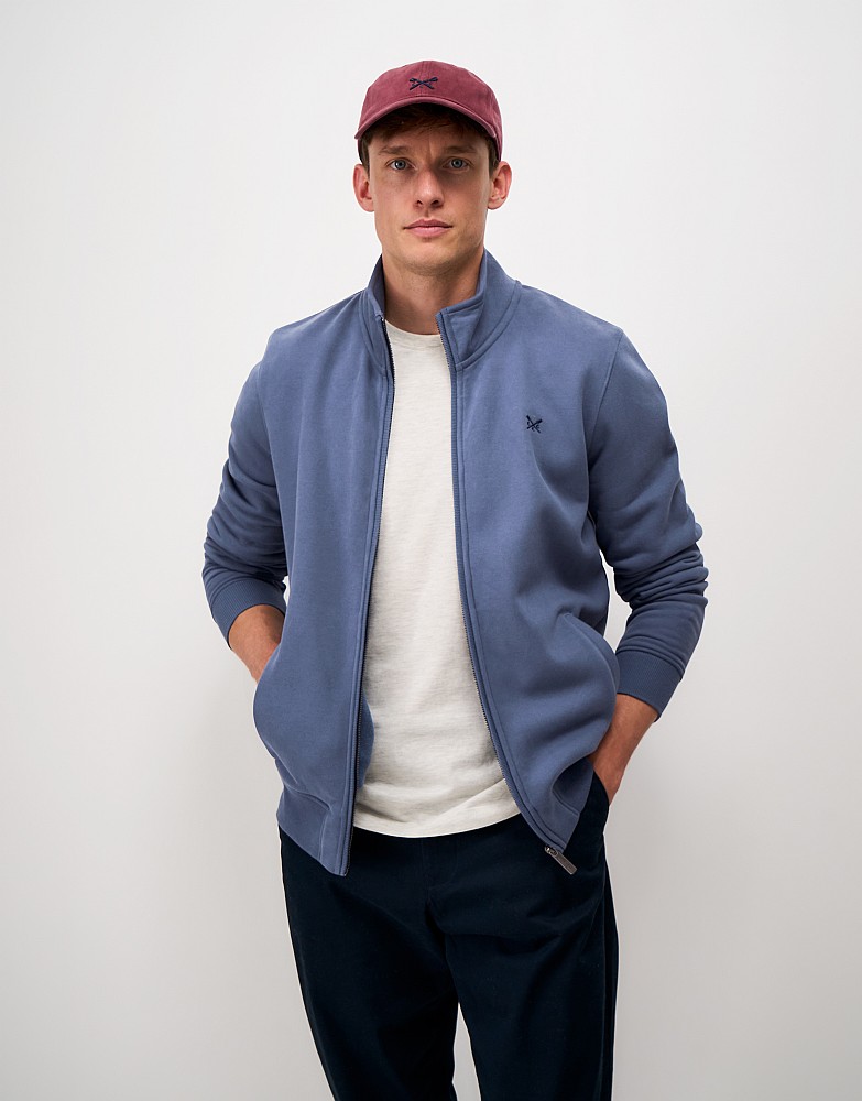 Zip Through Sweatshirt in Blue