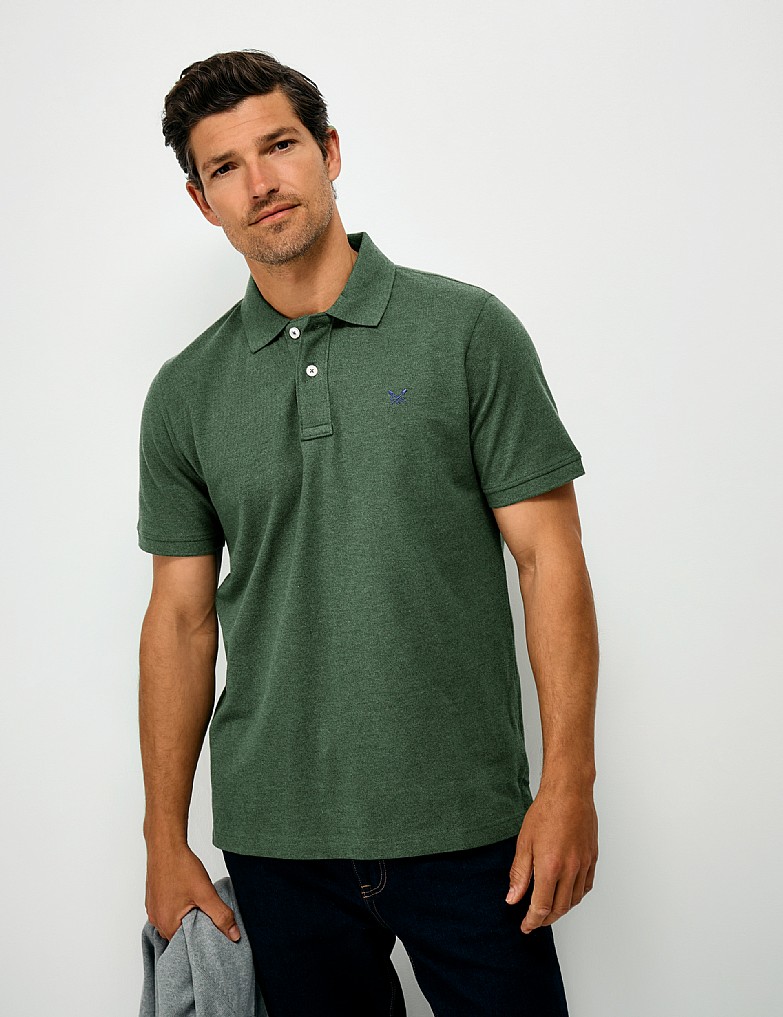 Classic Pique Polo in Dark Green Marl