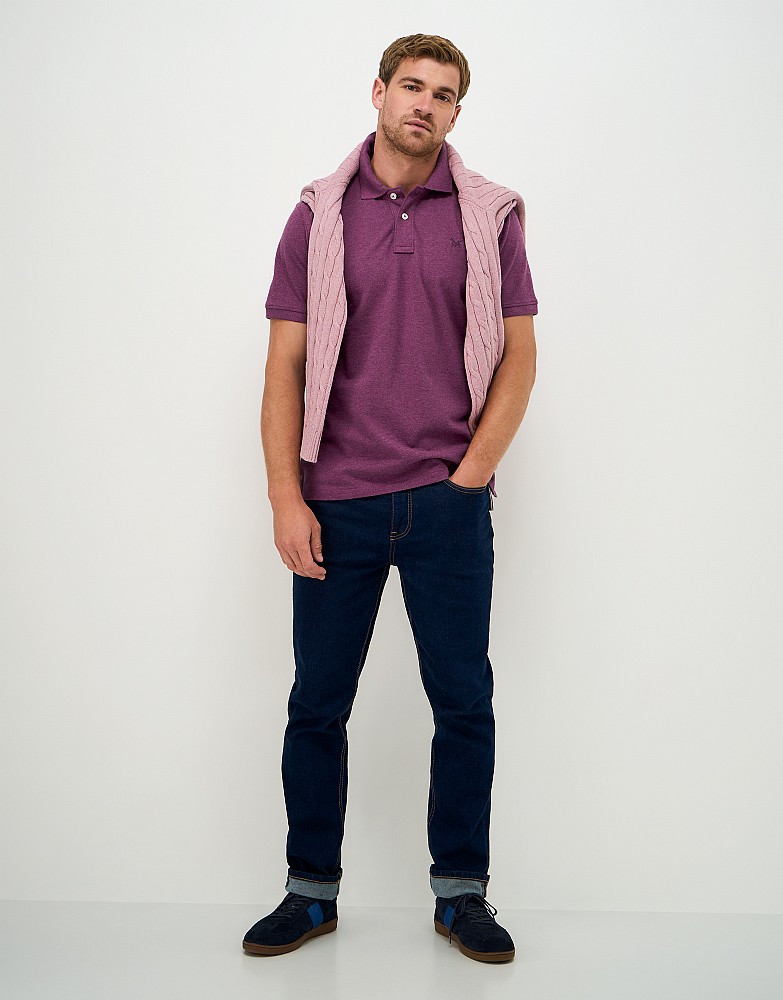 Classic Pique Polo in Purple Marl