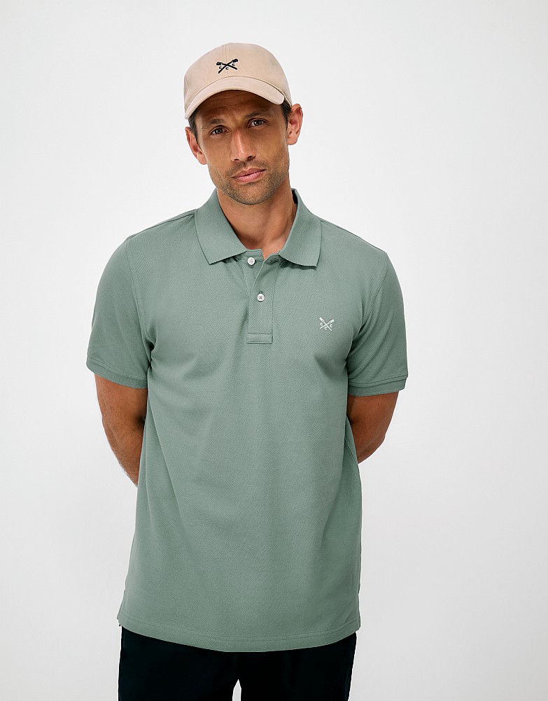 Classic Pique Polo in Mineral Blue