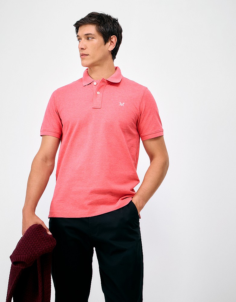 Classic Pique Polo in Pink Marl