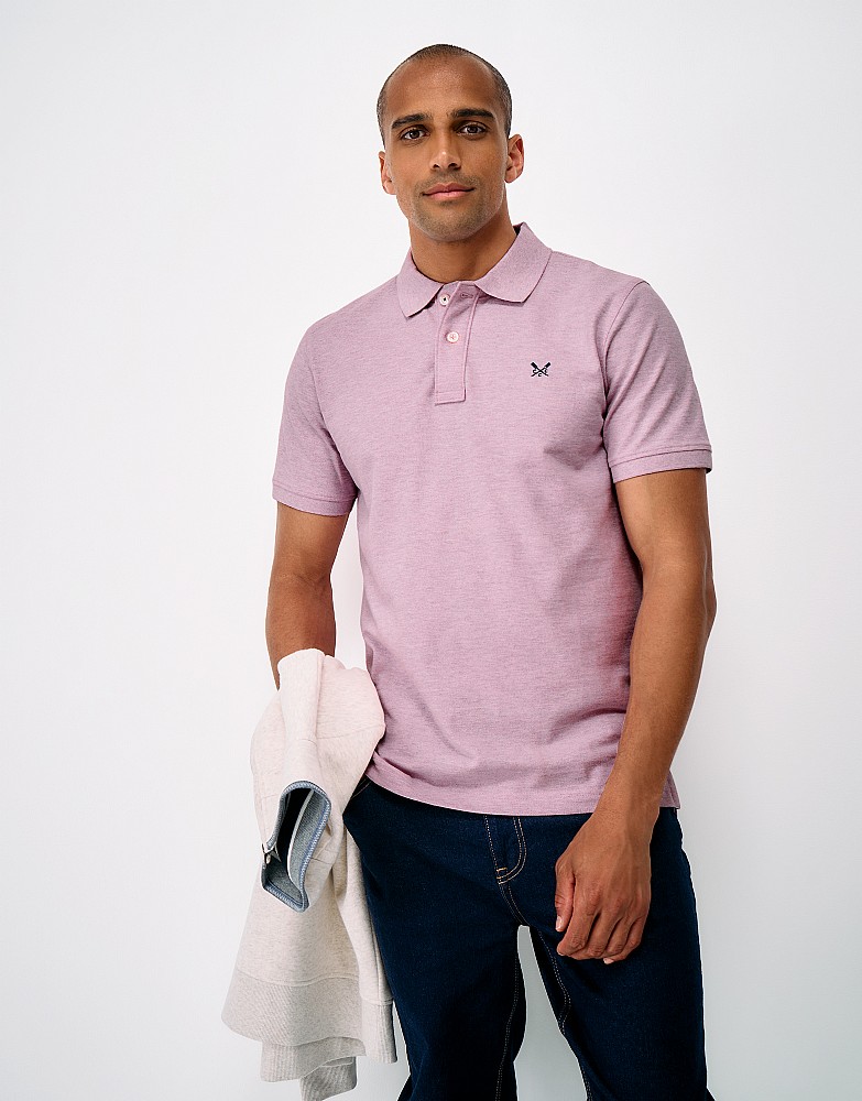 Classic Pique Polo in Pink Lavender Marl