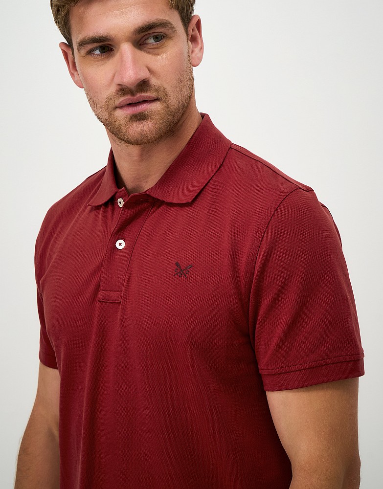 Classic Pique Polo in Dark Red