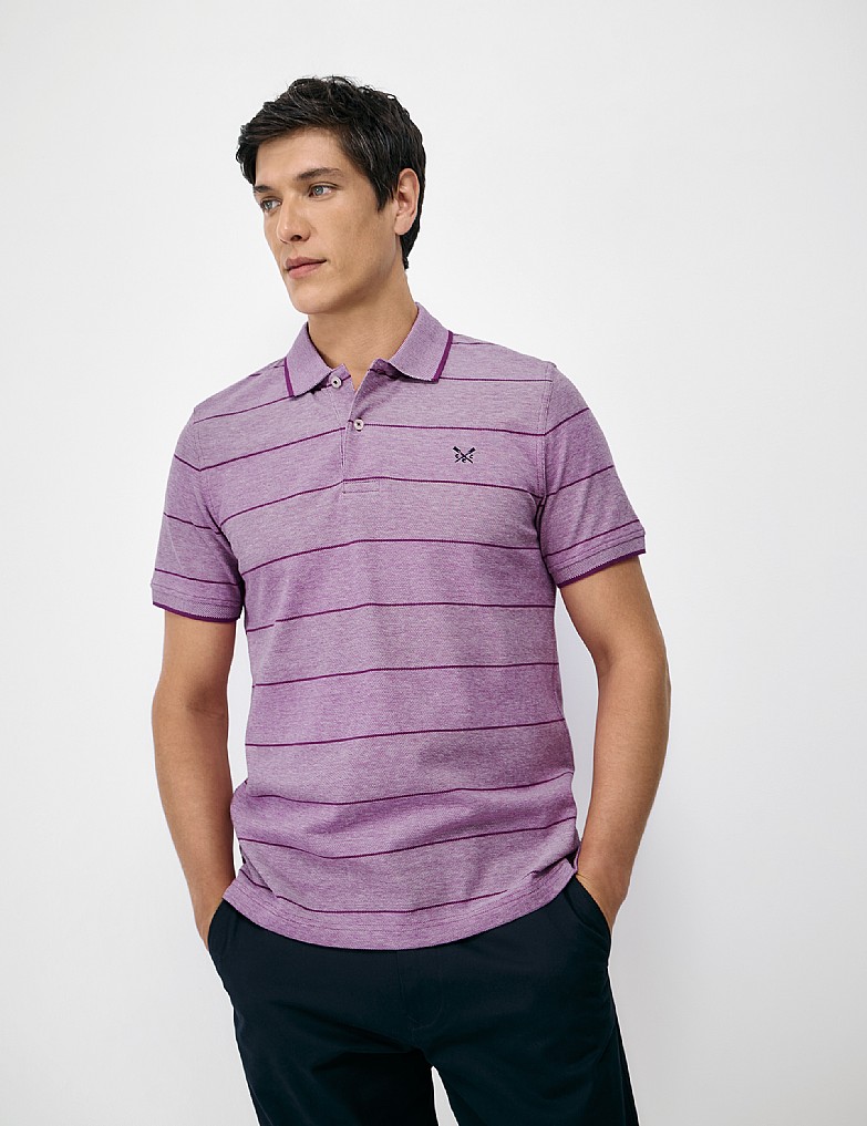 Oxford Stripe Polo Shirt in Pinks