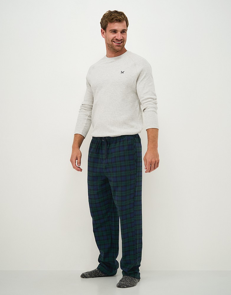 Cotton Flannel Lounge Trousers in Blackwatch