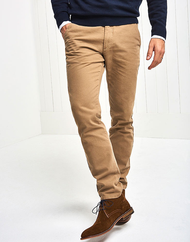 Men's Slim Fit Chino in Tan from Crew Clothing
