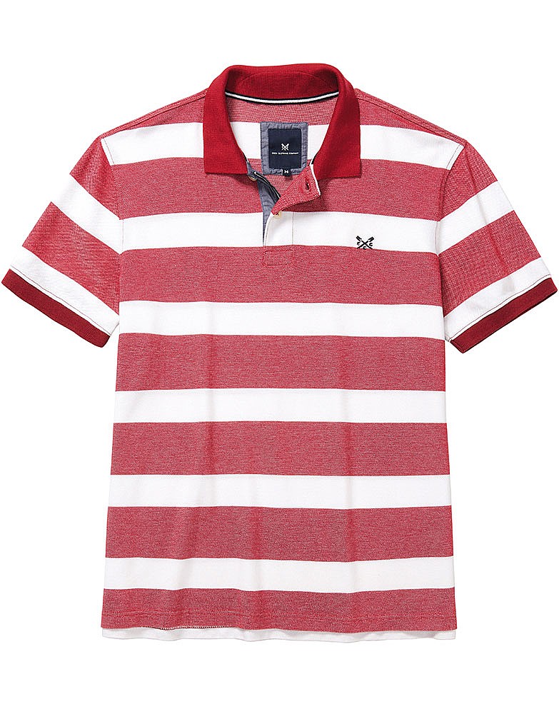 Oxford Pique Polo Shirt In Classic Red/White