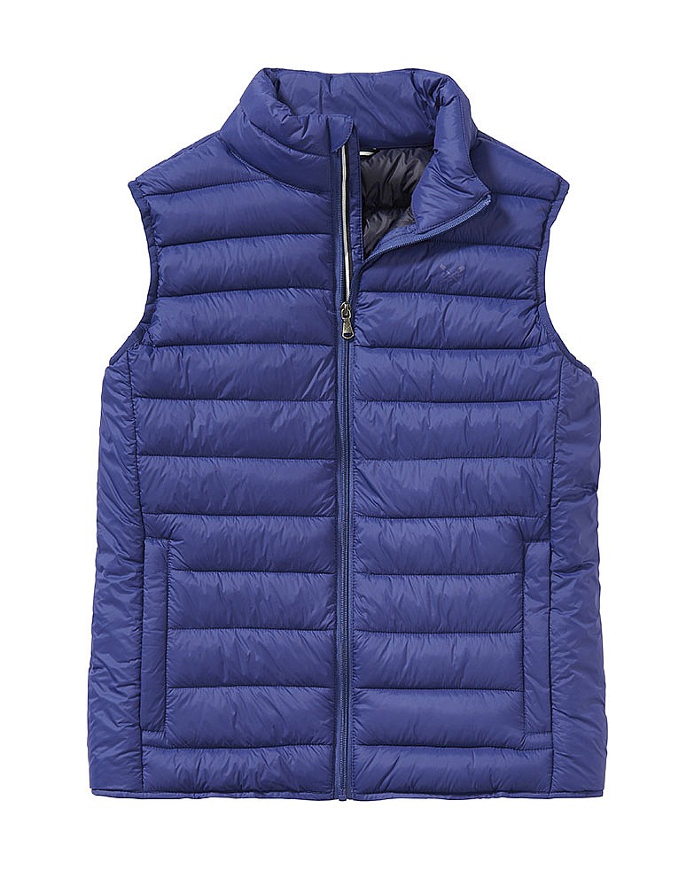 Men's Lightweight Gilet in Blue Indigo from Crew Clothing Company
