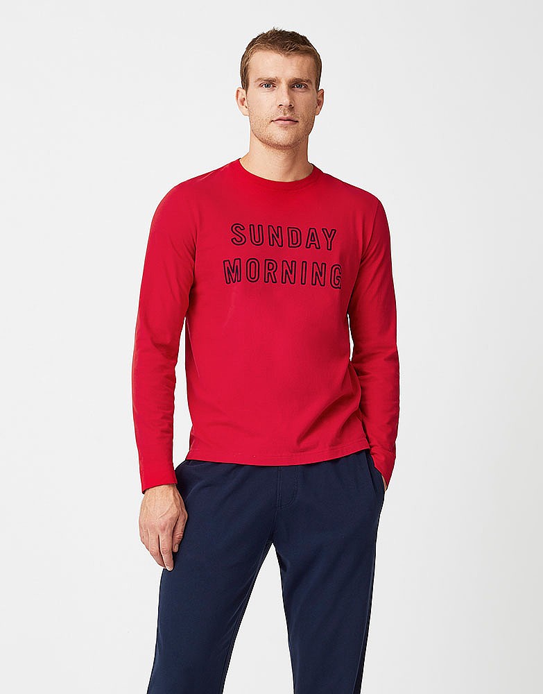 Men's Sunday T-Shirt in Crimson Red from Crew Clothing Company