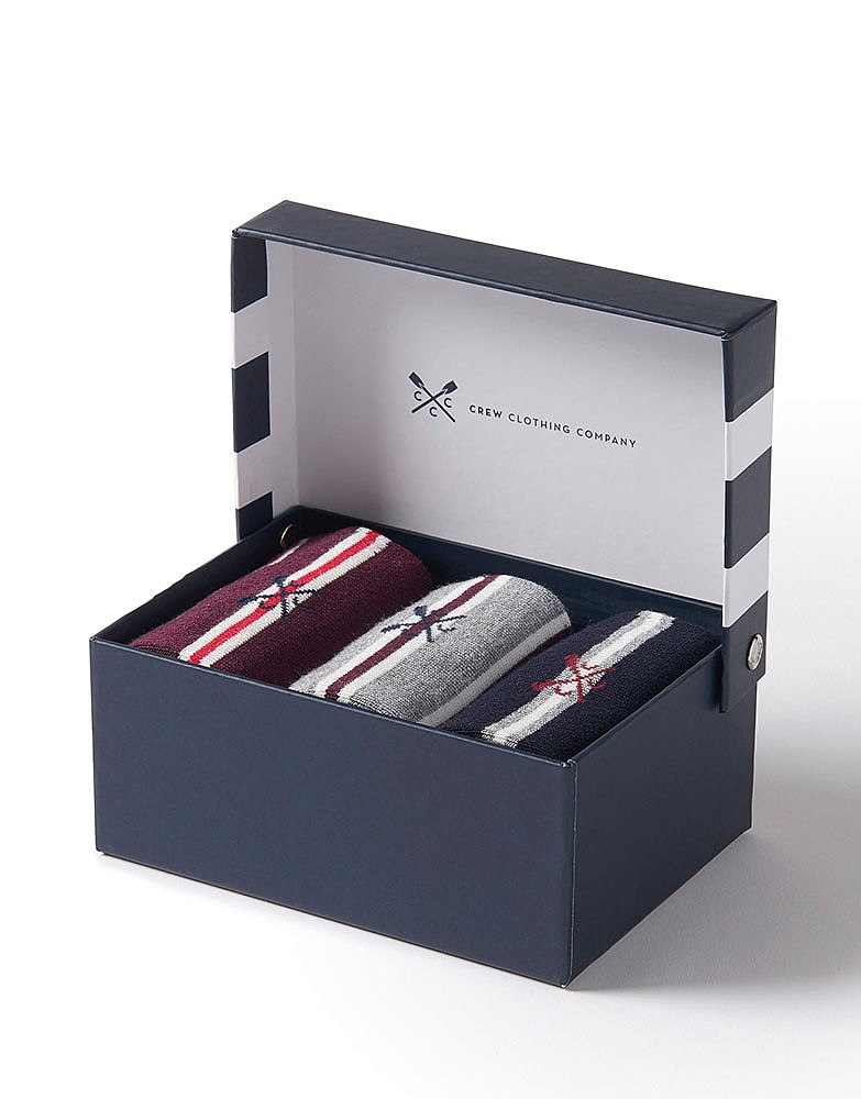 Men's 3 Pack Bamboo Sock Box from Crew Clothing Company