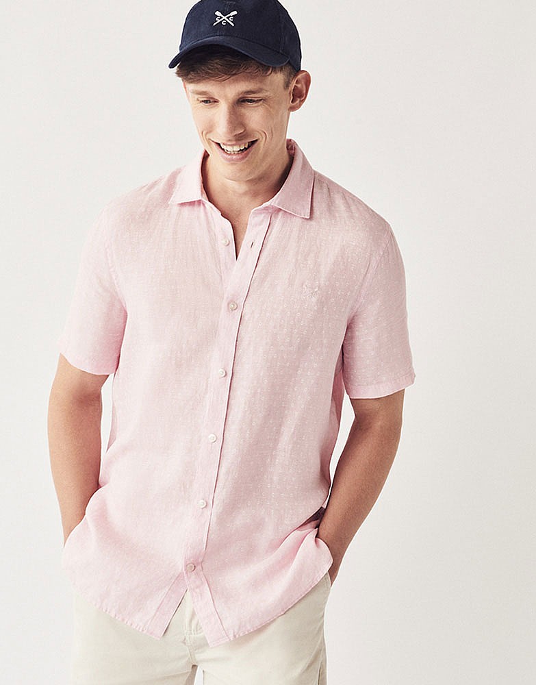 Printed Linen Short Sleeve Shirt