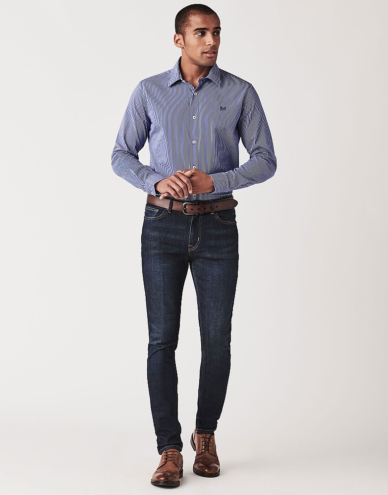 Crew Slim Fit Micro Stripe Shirt