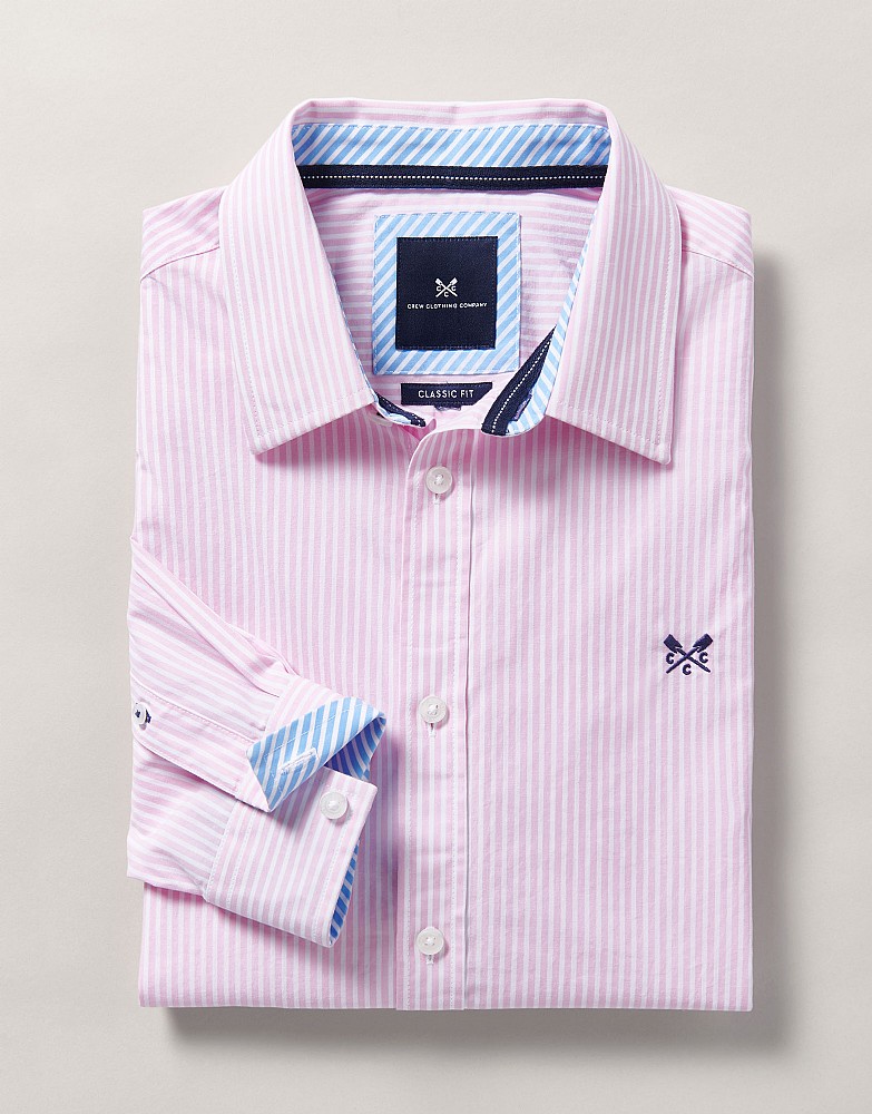 Long Sleeve Classic Fit Stripe Shirt