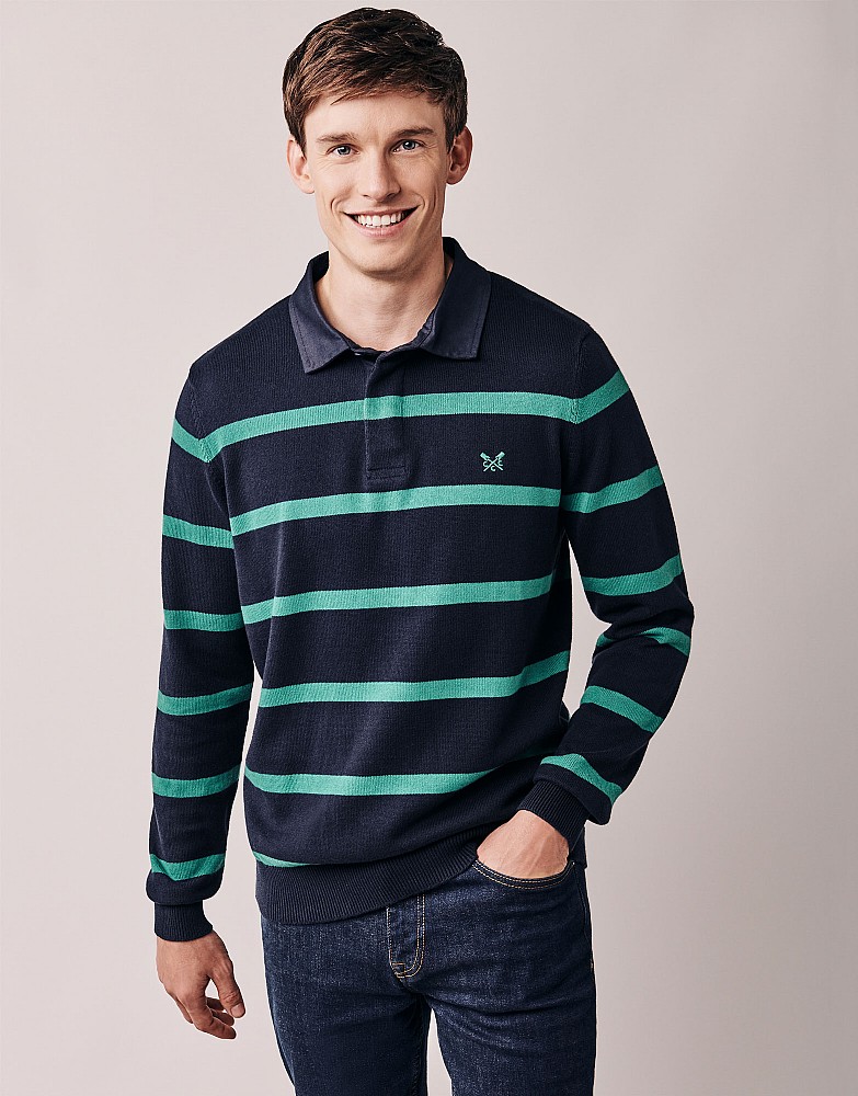 Men's Stripe Knitted Rugby Shirt from Crew Clothing