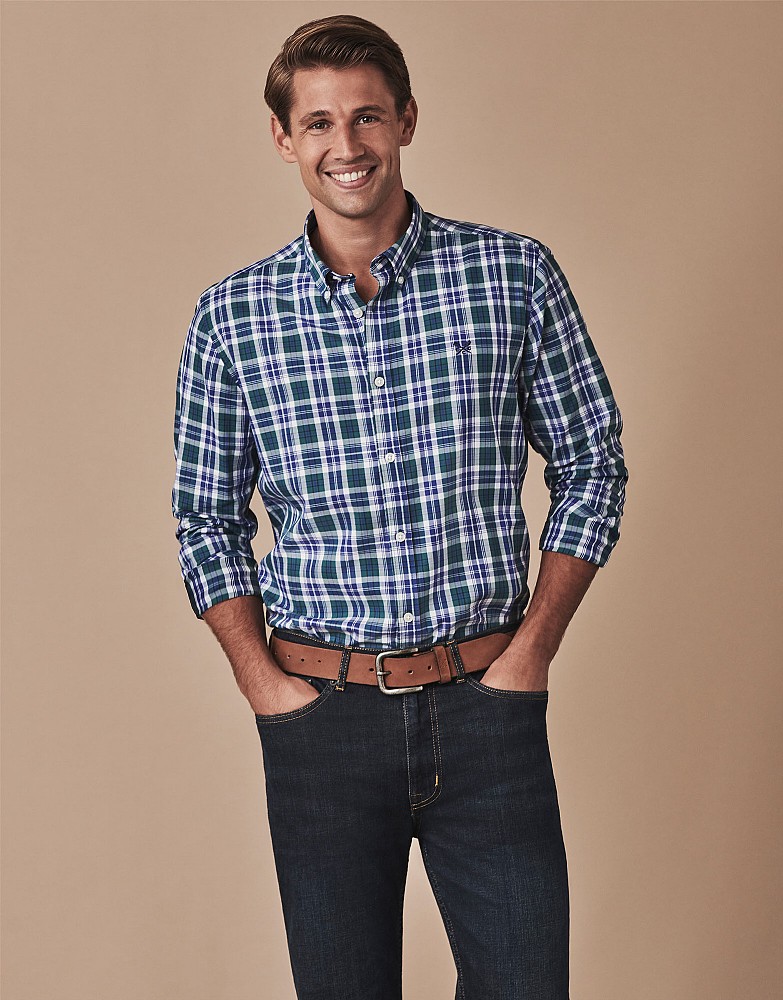 Long Sleeve Classic Fit Plad Check Shirt