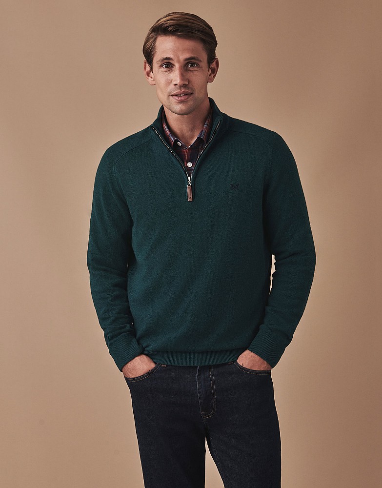 Men's Classic Half Zip Knit Jumper from Crew Clothing Company