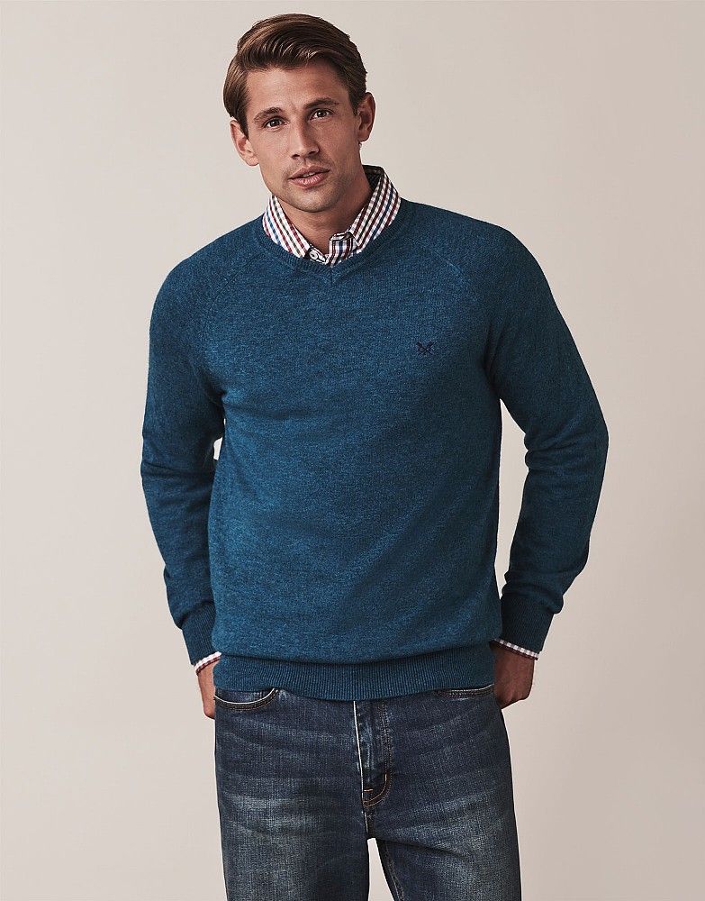 Men's Merino Cashmere V Neck Jumper 